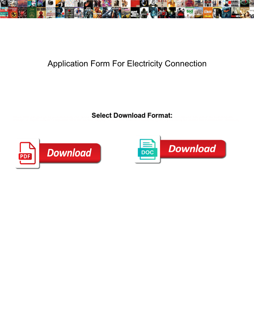 Application Form for Electricity Connection