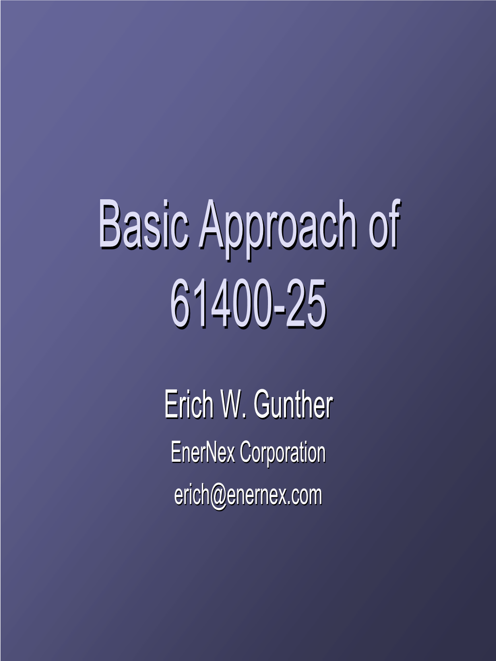 Basic Approach of 61400-25
