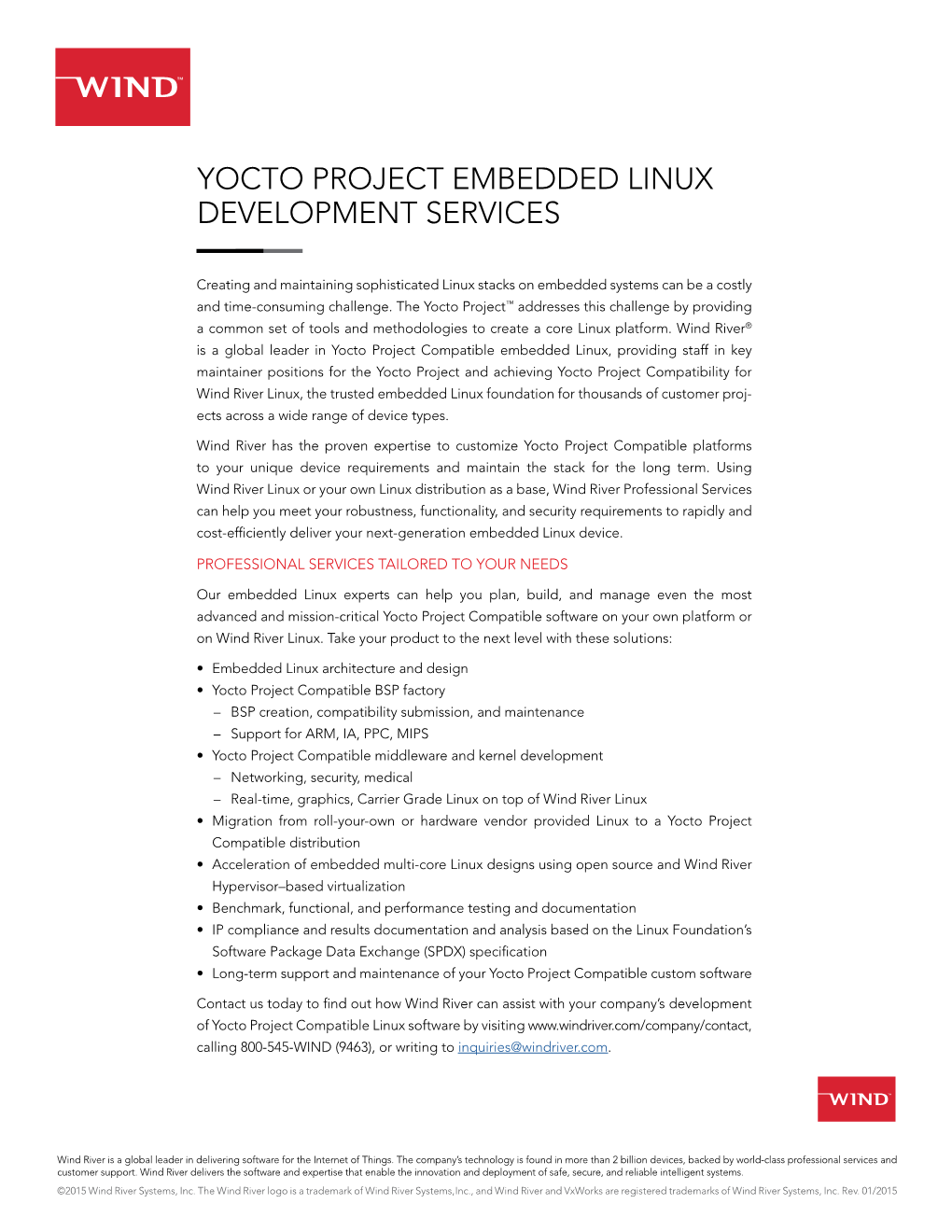 Yocto Project Embedded Linux Development Services