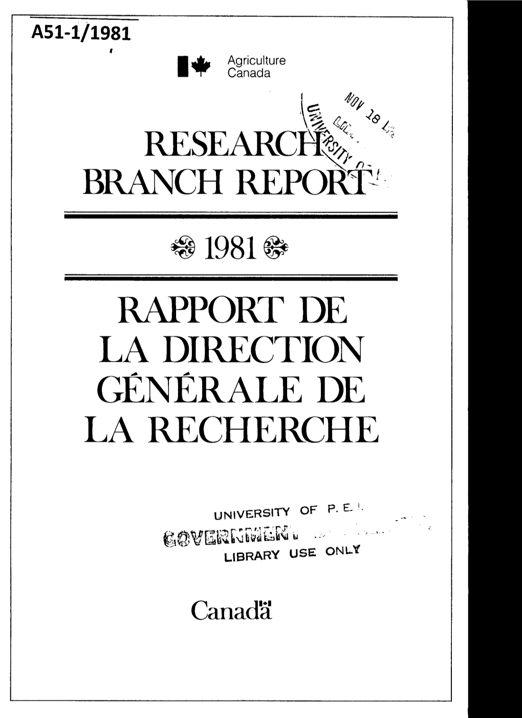 Rapport De La Direction Cenerale De La Recherche