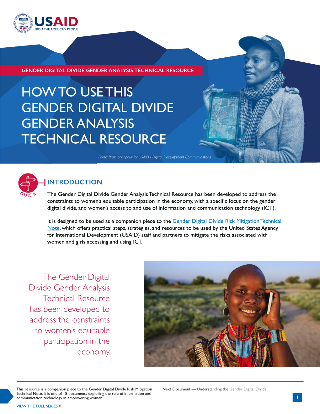 Gender Digital Divide Gender Analysis Technical Resource How to Use This Gender Digital Divide Gender Analysis Technical Resource