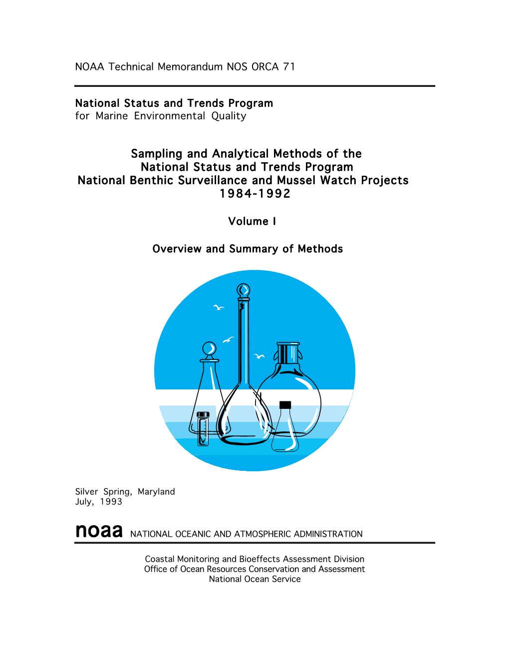 Sampling and Analytical Methods of the National Status and Trends Program National Benthic Surveillance and Mussel Watch Projects 1984-1992