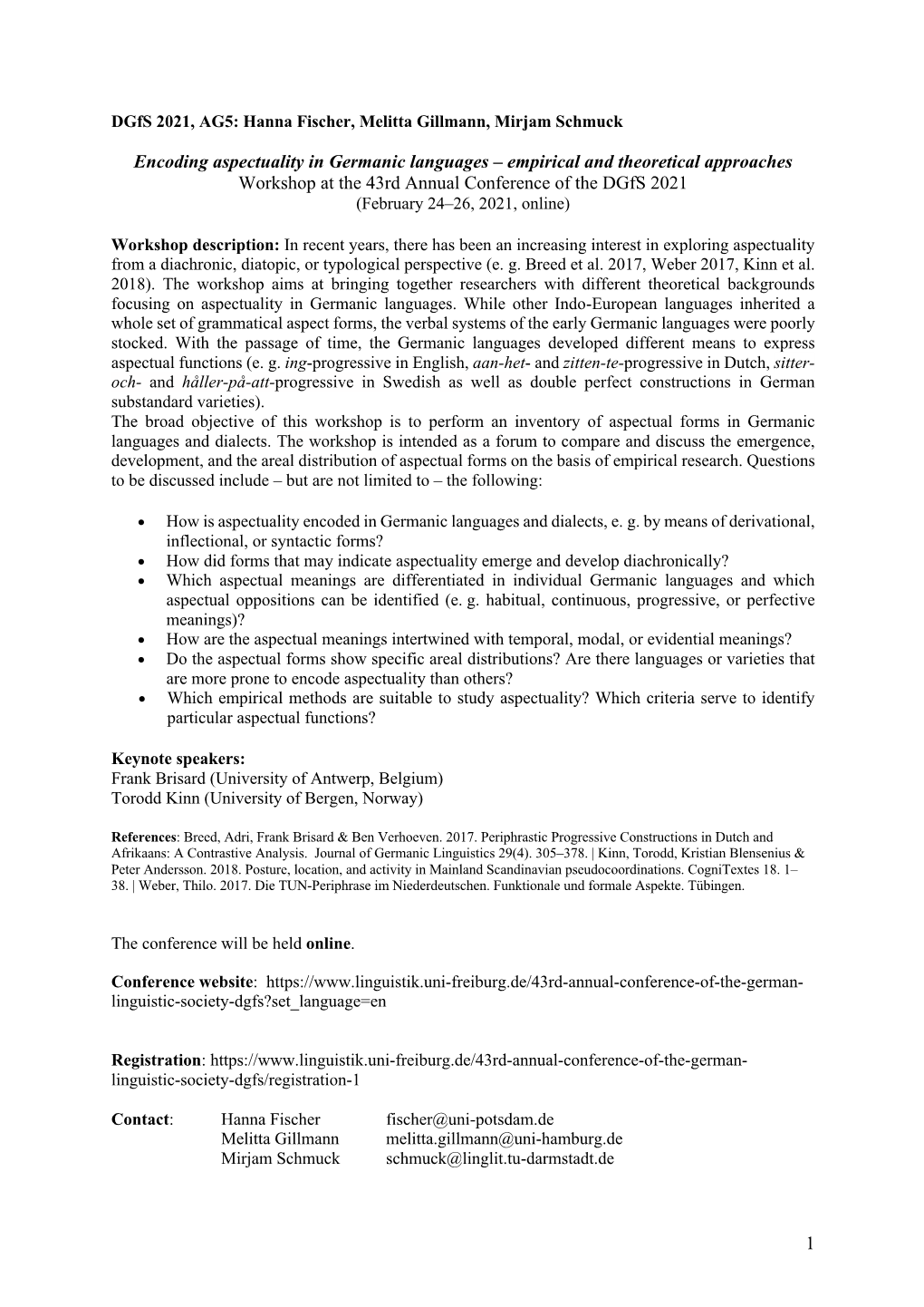 1 Encoding Aspectuality in Germanic Languages – Empirical And