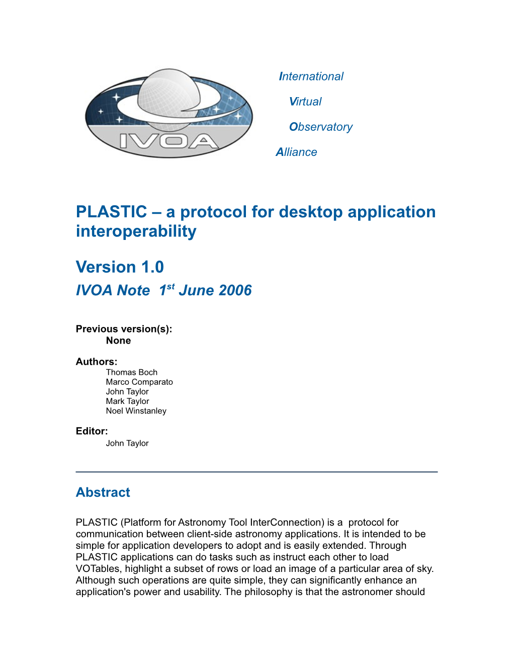 PLASTIC – a Protocol for Desktop Application Interoperability