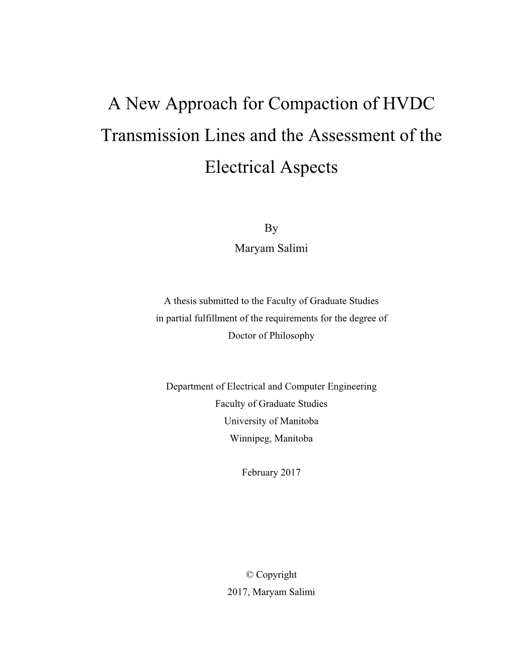 A New Approach for Compaction of HVDC Transmission Lines and the Assessment of the Electrical Aspects