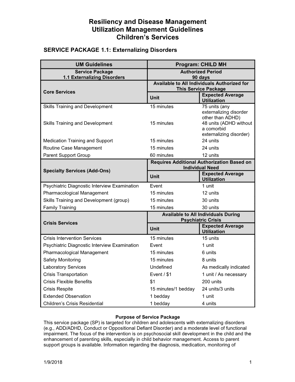 Resiliency and Disease Management