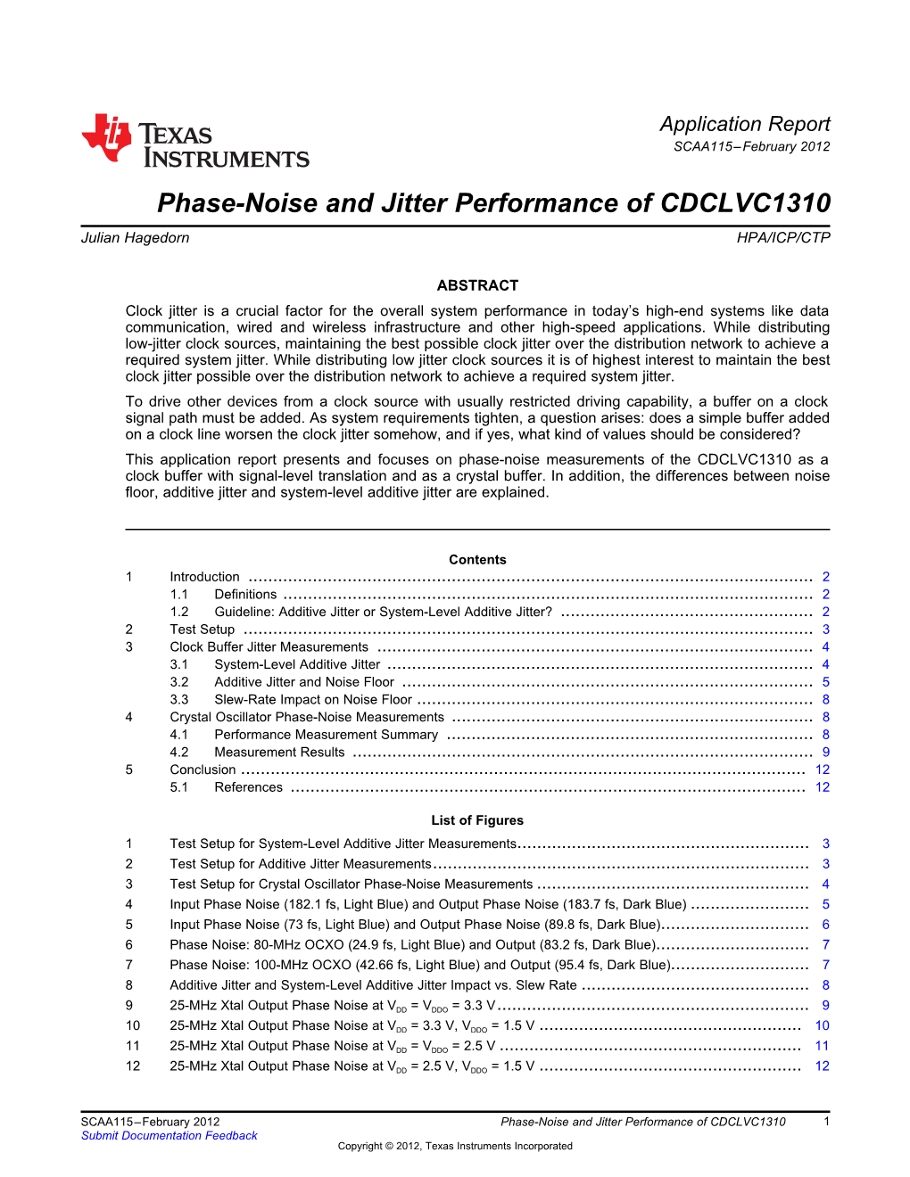 Phase Noise Performance of CDCLVC1310