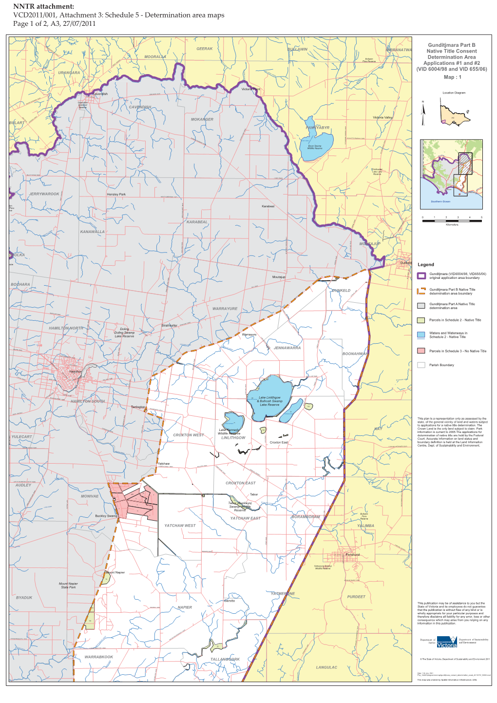 VCD2011/001, Attachment 3: Schedule 5 - Determination Area Maps Page 1 of 2, A3, 27/07/2011