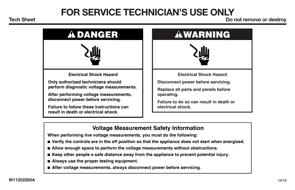 Tech Sheet Do Not Remove Or Destroy