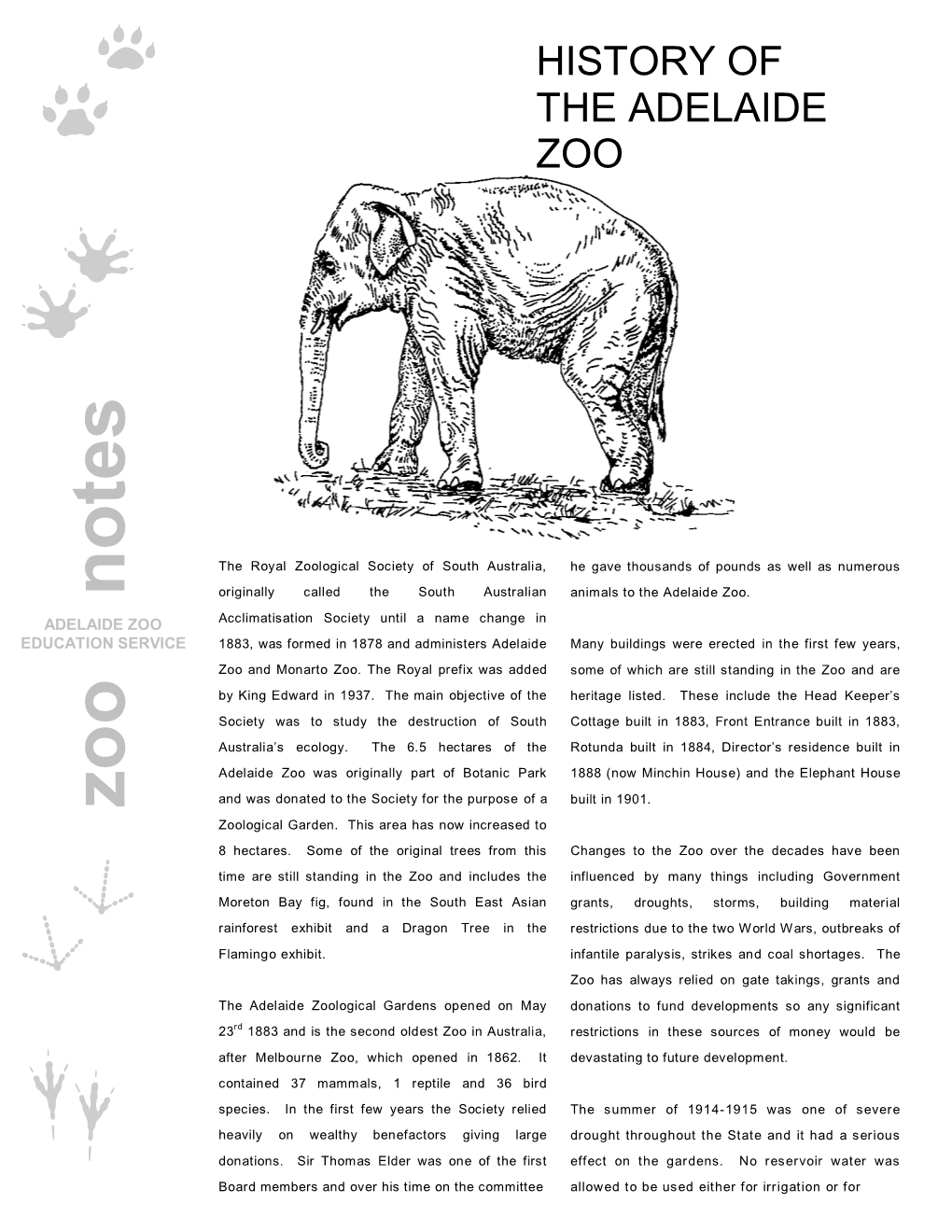 Zoo Notes Zoological Garden