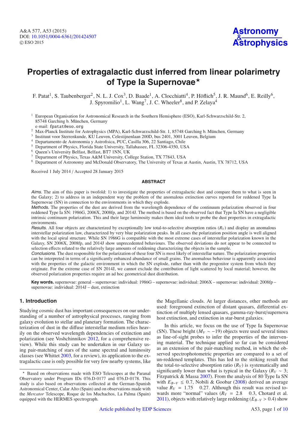 Properties of Extragalactic Dust Inferred from Linear Polarimetry of Type Ia Supernovae