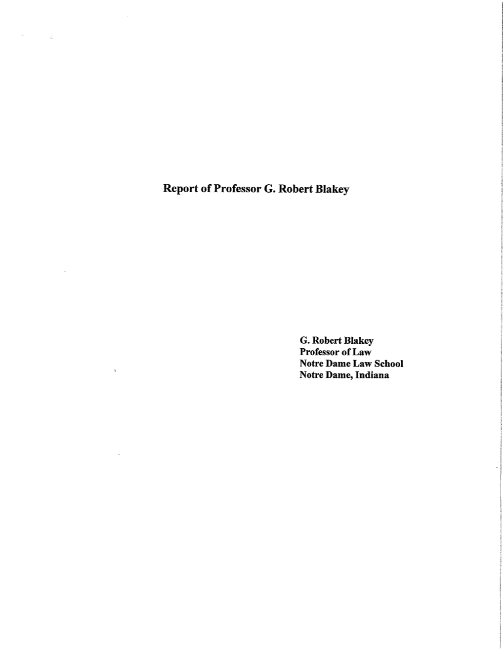 Report of Professor G. Robert Blakey