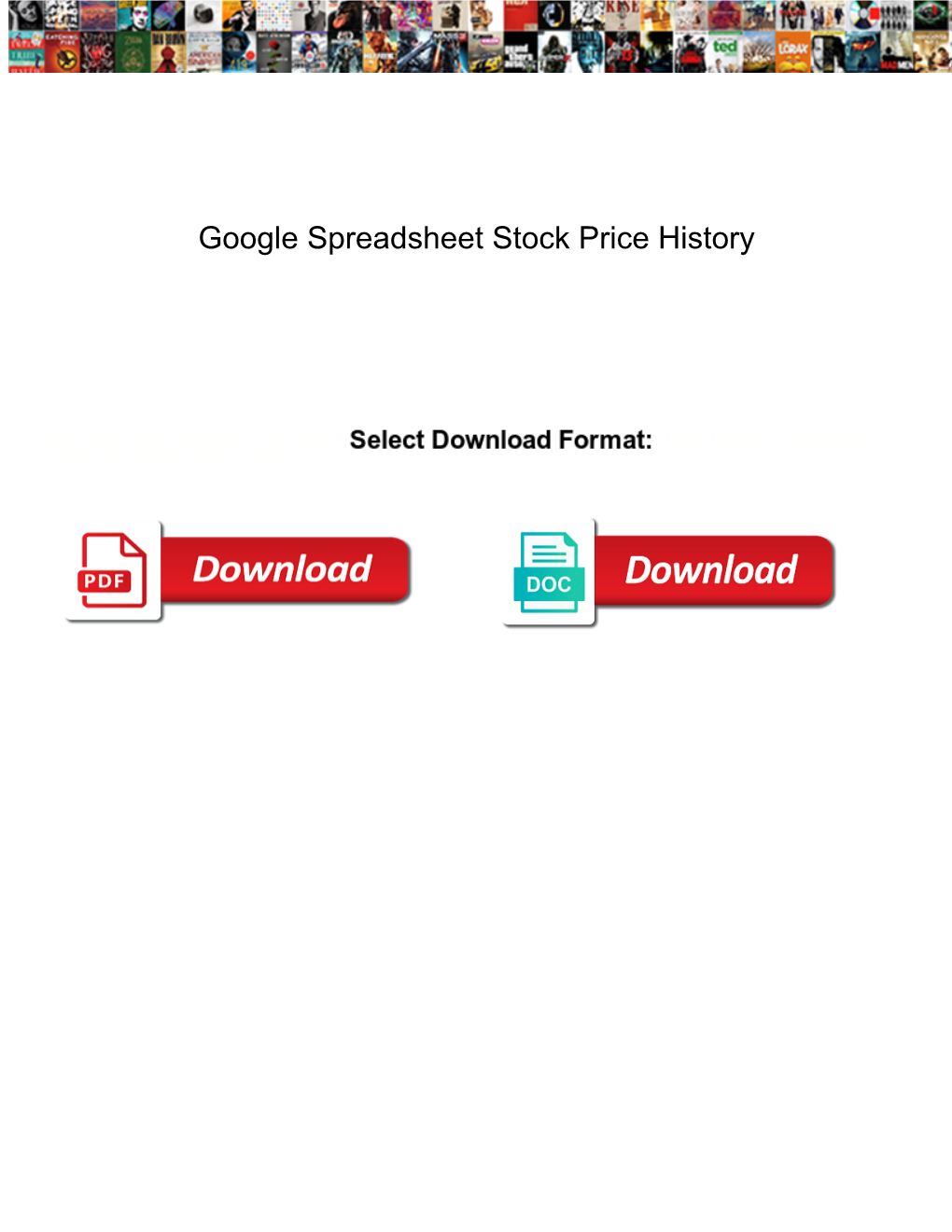 Google Spreadsheet Stock Price History