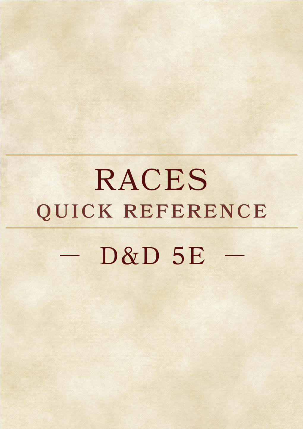 Quick Reference — D&D 5E — Dwarf Elven Subraces Ability Score Increase