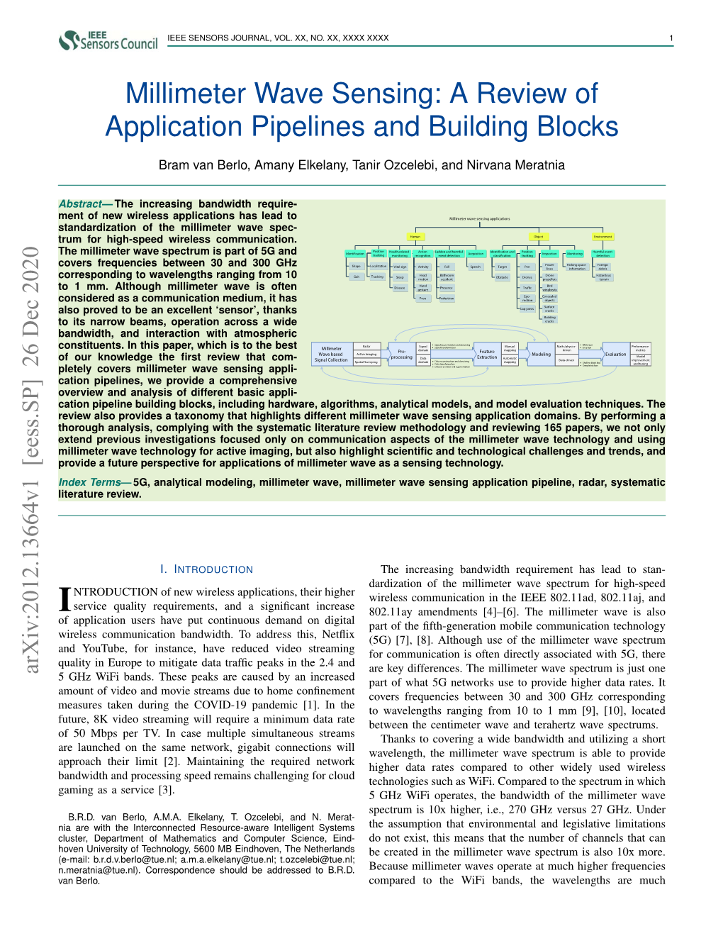 Millimeter Wave Sensing: a Review of Application Pipelines and Building Blocks