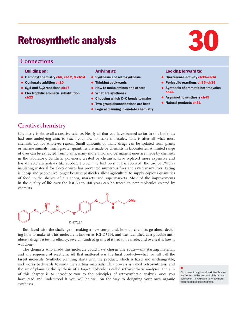 Retrosynthetic Analysis 30 Connections