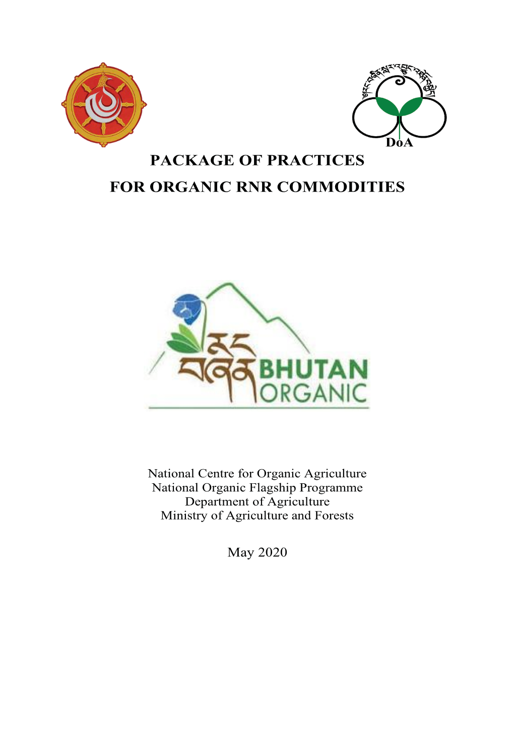 Package of Practices for Organic Rnr Commodities
