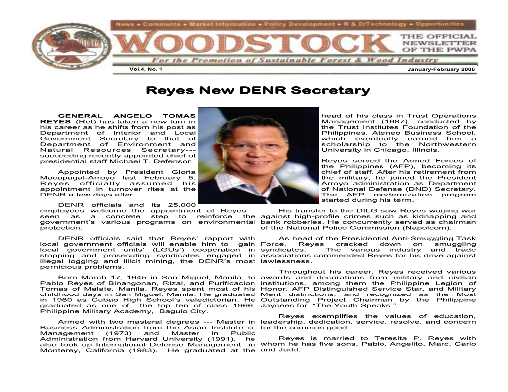 Reyes New DENR Secretary