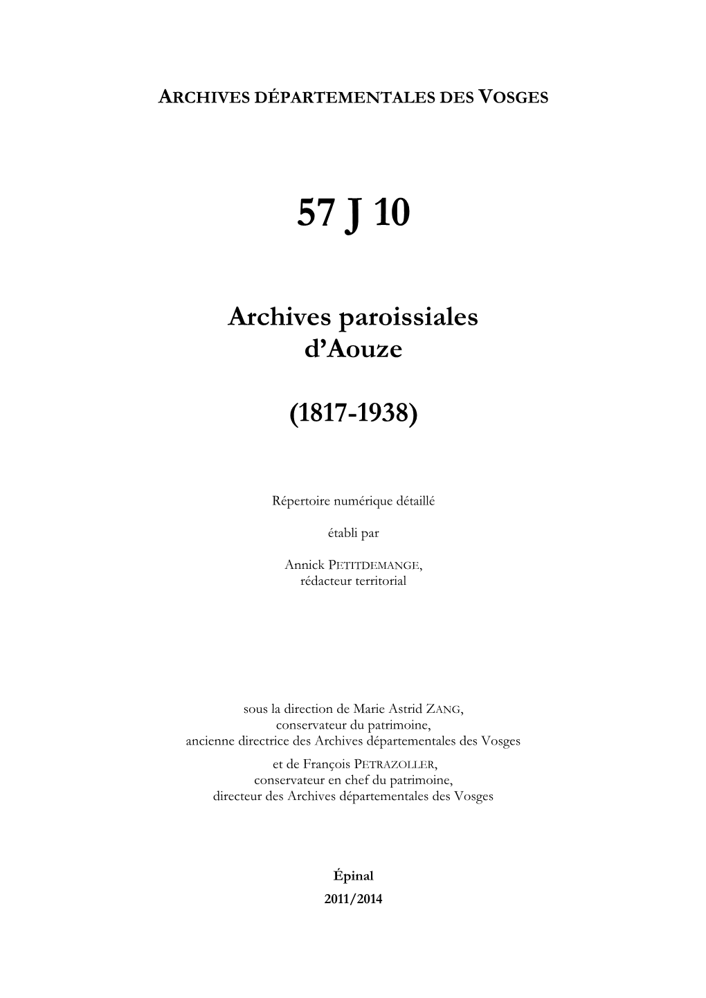 Archives De La Paroisse D'aouze.Pdf