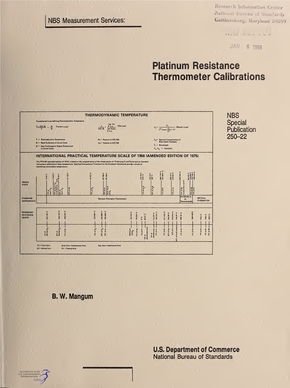 Platinum Resistance Thermometer Calibrations