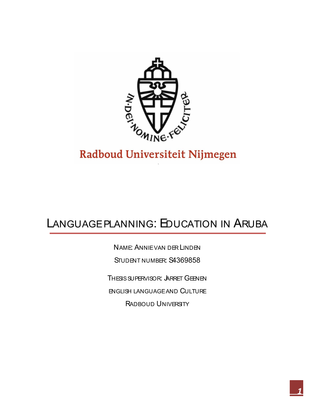 Language Planning: Education in Aruba