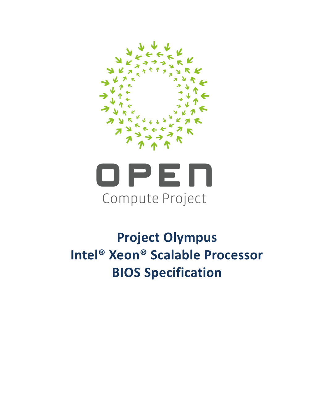 Project Olympus Intel BIOS Specification