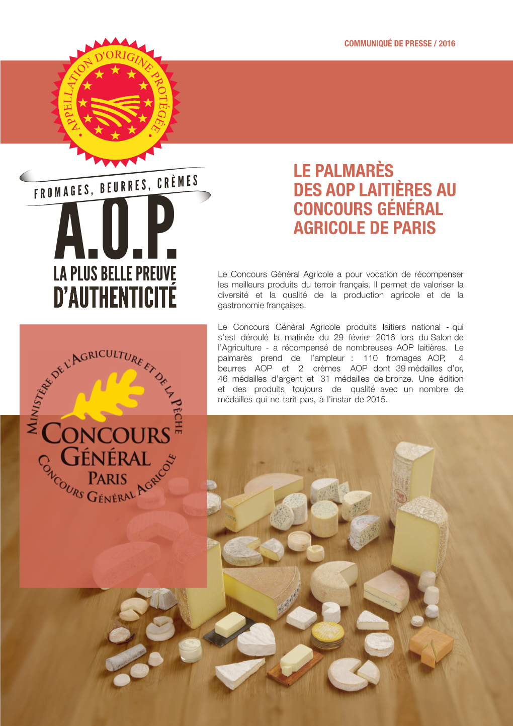 Le Palmarès Des Aop Laitières Au Concours Général Agricole De Paris