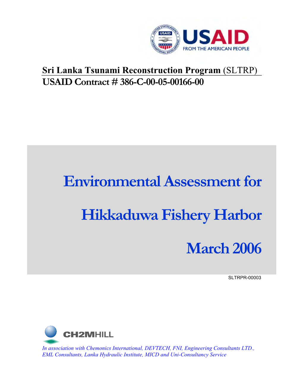 Environmental Assessment for Hikkaduwa Fishery Harbor March 2006