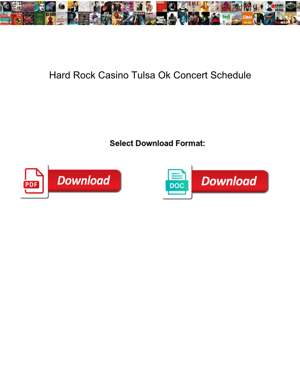 Hard Rock Casino Tulsa Ok Concert Schedule