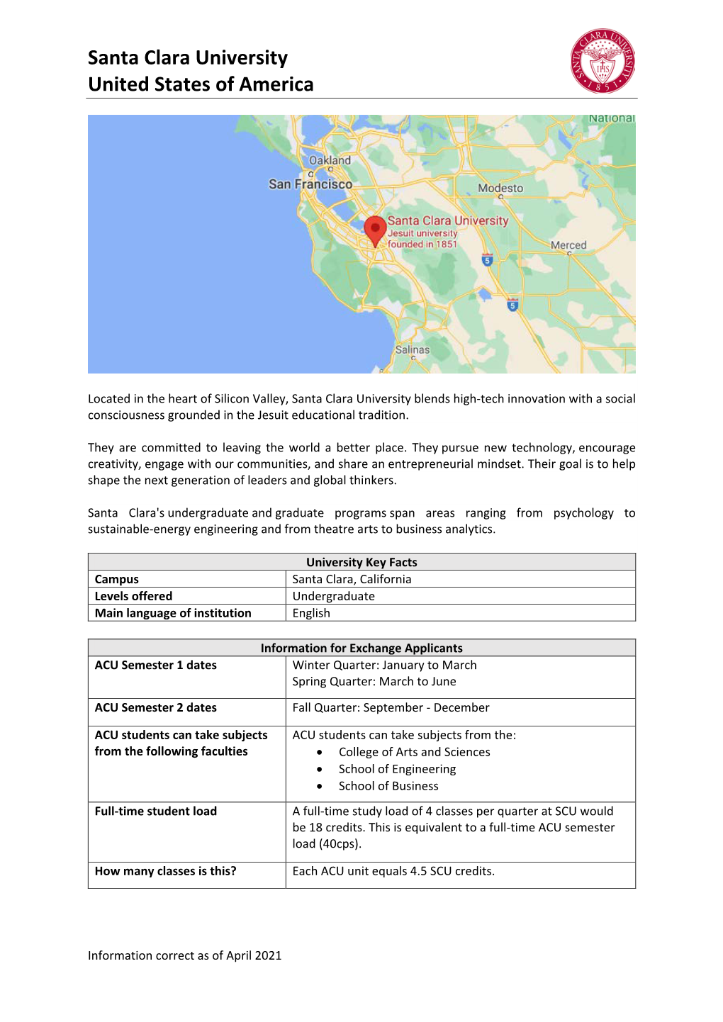 Santa Clara University United States of America