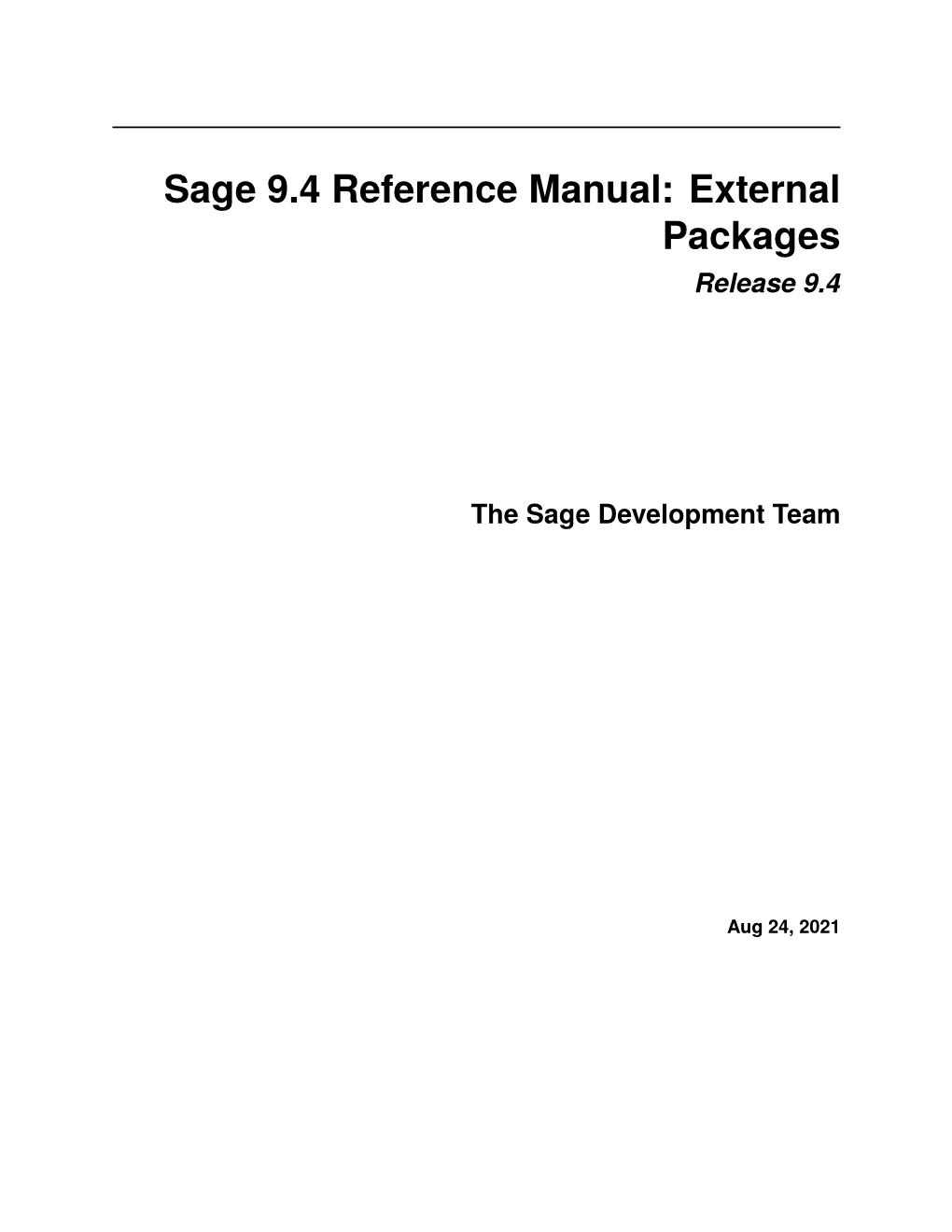 Sage 9.3 Reference Manual: External Packages