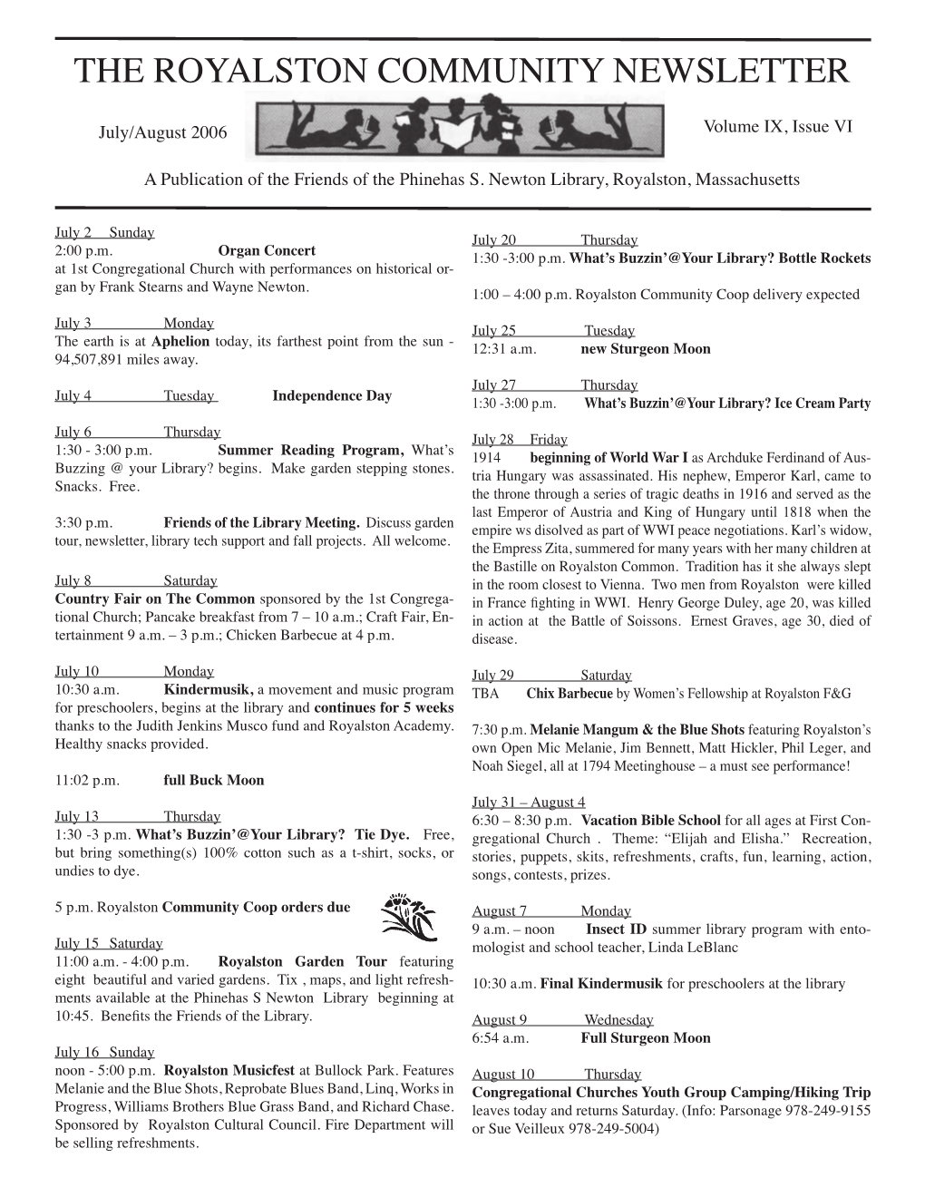 July/August 2006 Volume IX, Issue VI