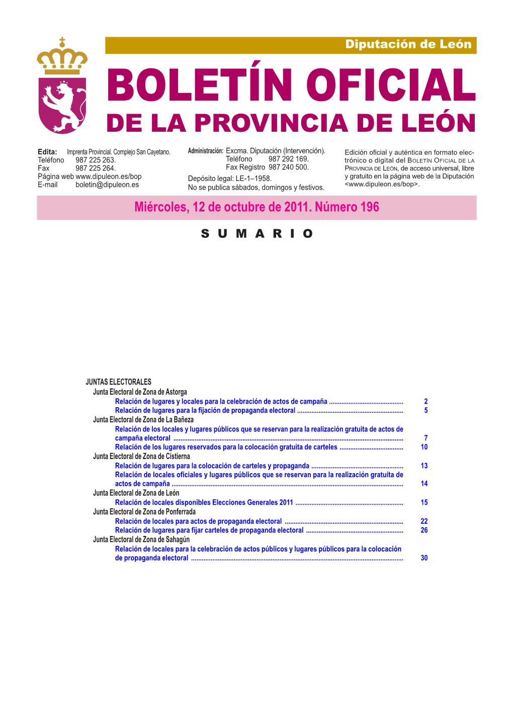 Boletín Oficial De La Provincia De León