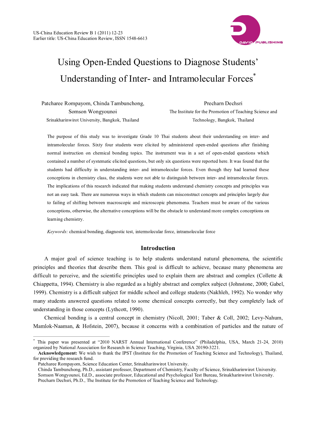 Using Open-Ended Questions to Diagnose Students' Understanding