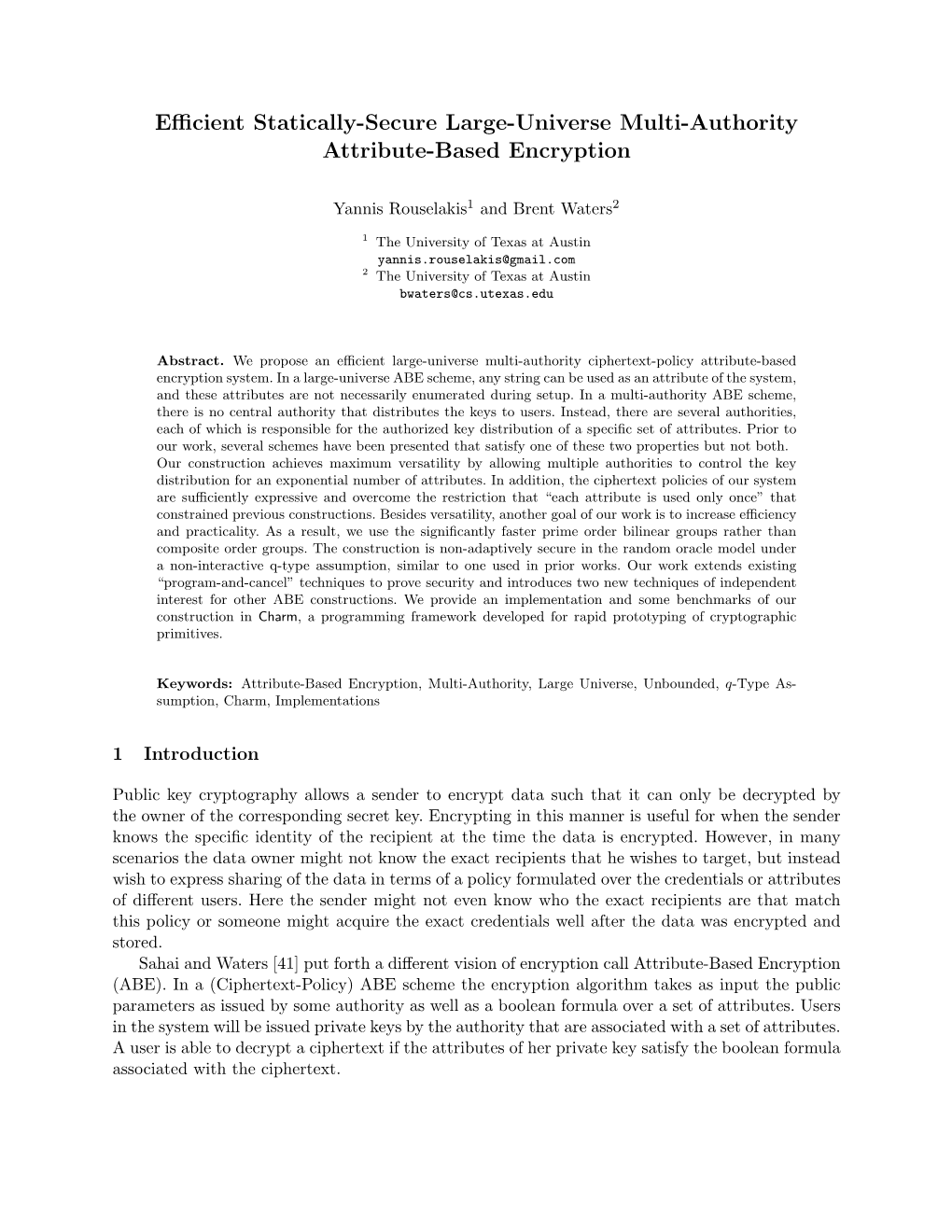 Efficient Statically-Secure Large-Universe Multi-Authority