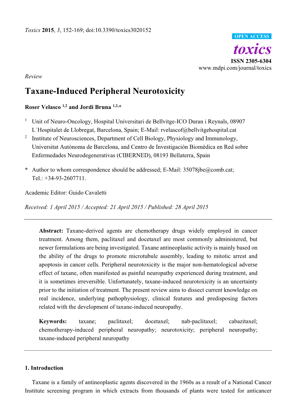 Taxane-Induced Peripheral Neurotoxicity