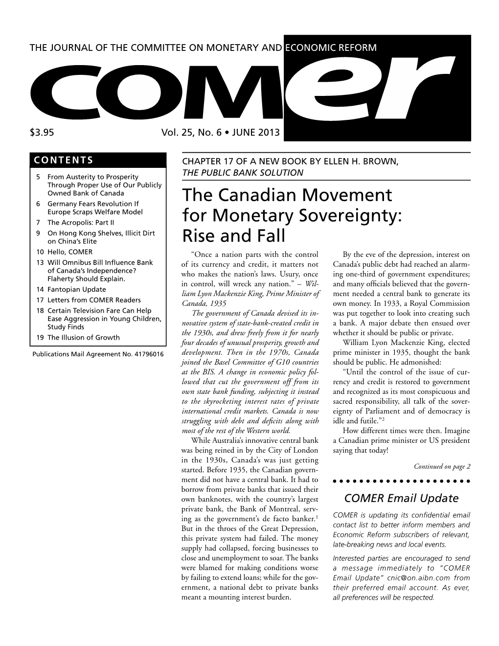 The Canadian Movement for Monetary Sovereignty