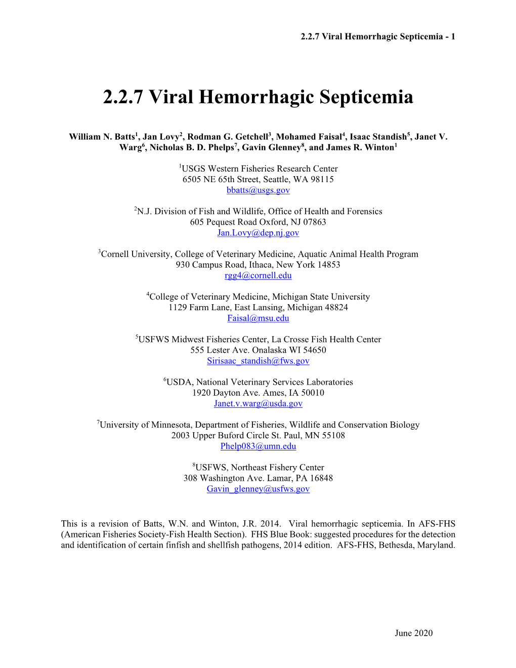 2.2.7 Viral Hemorrhagic Septicemia - 1