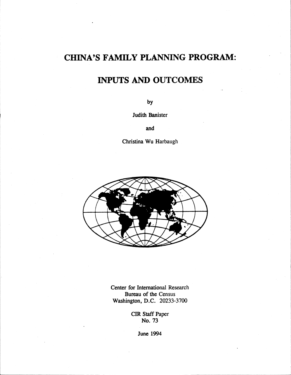 China's Family Planning Program