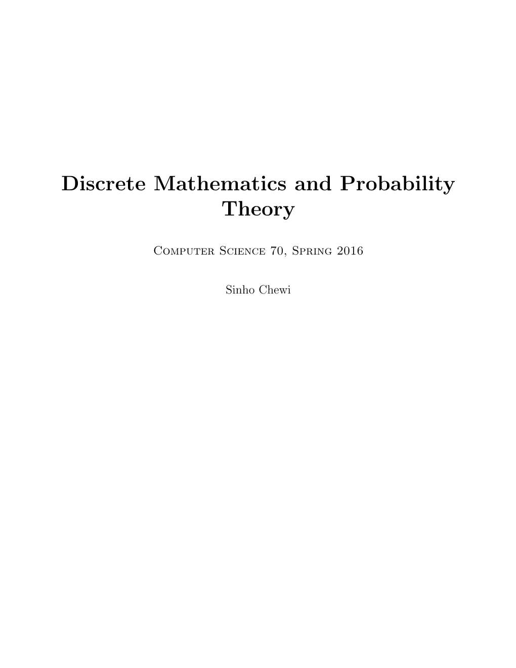 Discrete Mathematics and Probability Theory