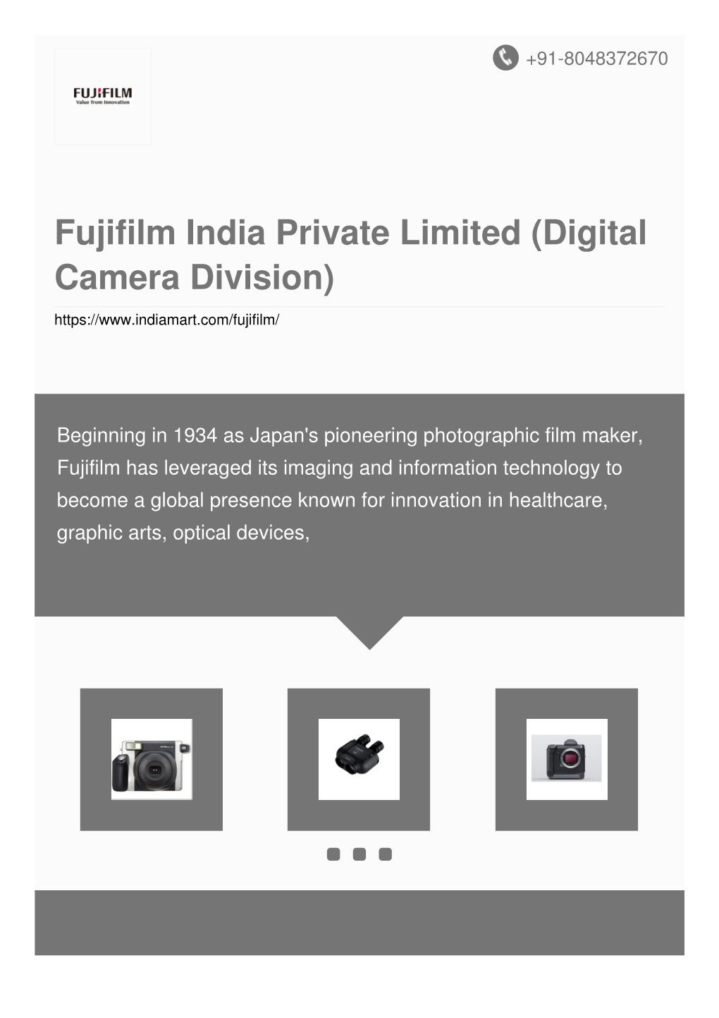 Fujifilm India Private Limited (Digital Camera Division)
