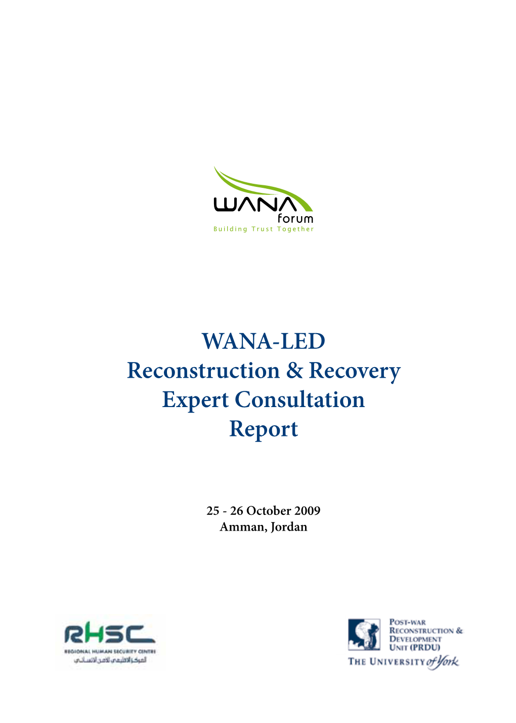 WANA-LED Reconstruction & Recovery Expert Consultation Report