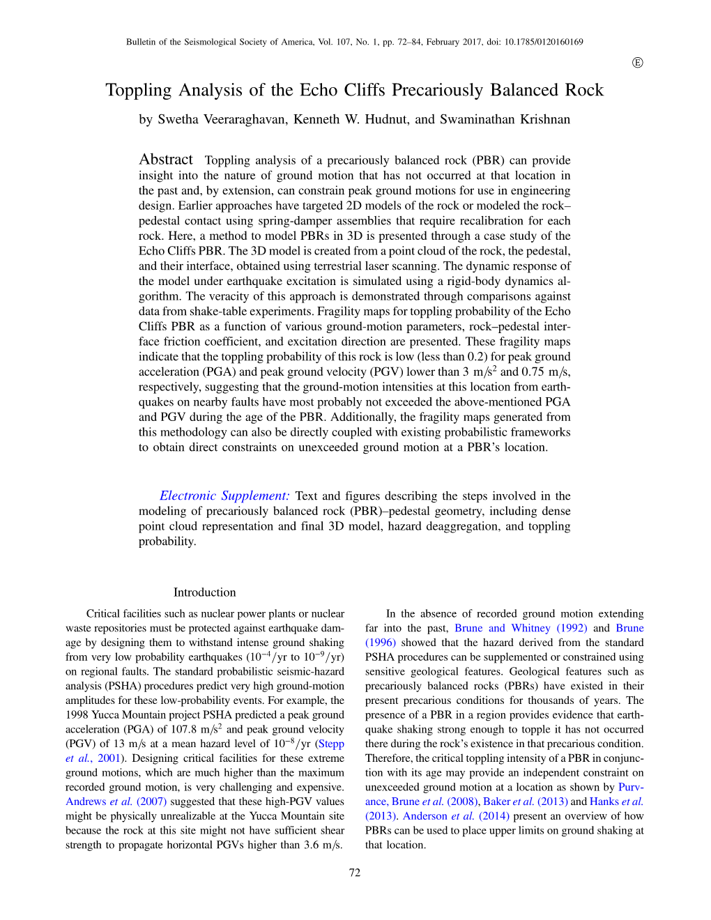 Toppling Analysis of the Echo Cliffs Precariously Balanced Rock by Swetha Veeraraghavan, Kenneth W