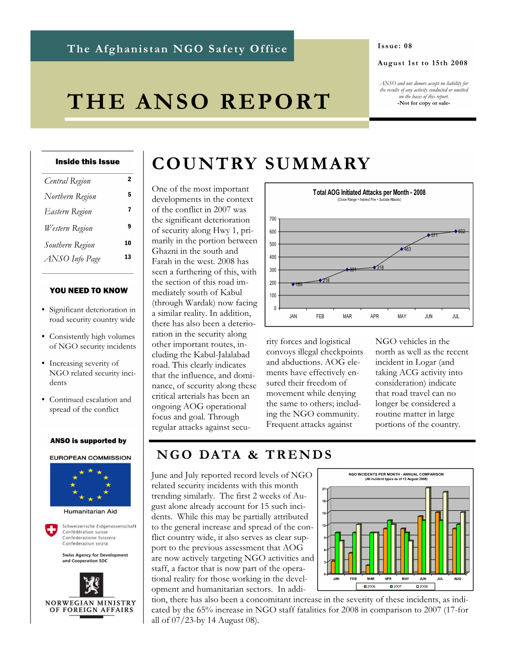 THE ANSO REPORT -Not for Copy Or Sale