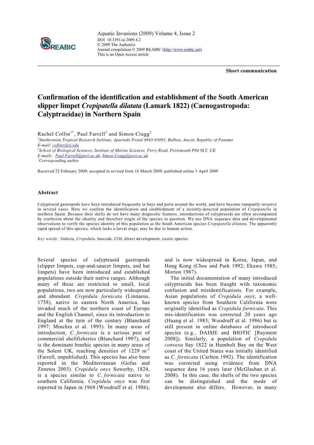 Confirmation of the Identification and Establishment of the South