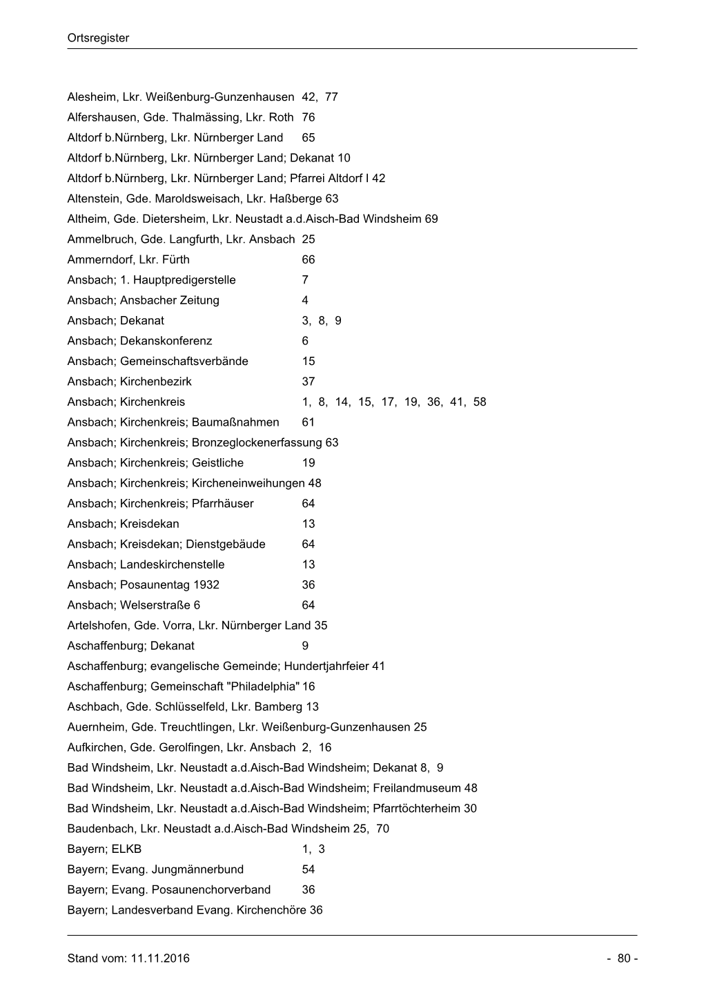 Ortsregister Alesheim, Lkr. Weißenburg-Gunzenhausen 42, 77