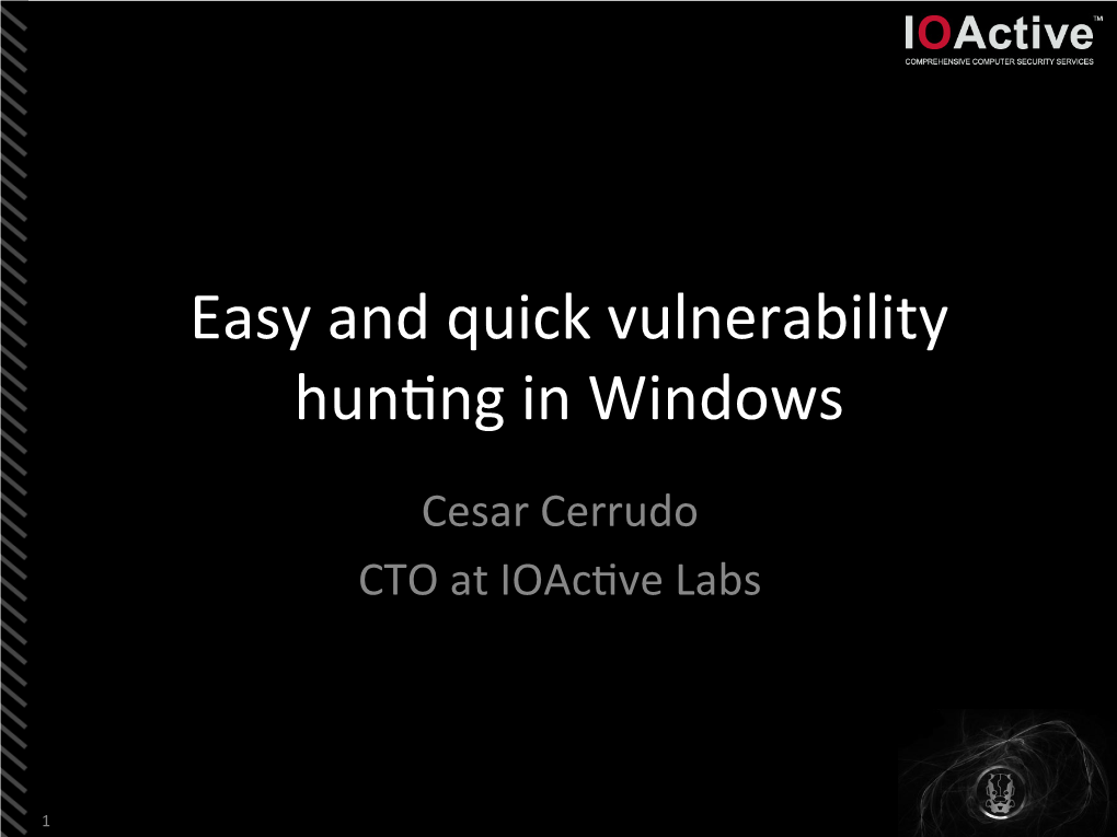 Easy and Quick Vulnerability Hunmng in Windows