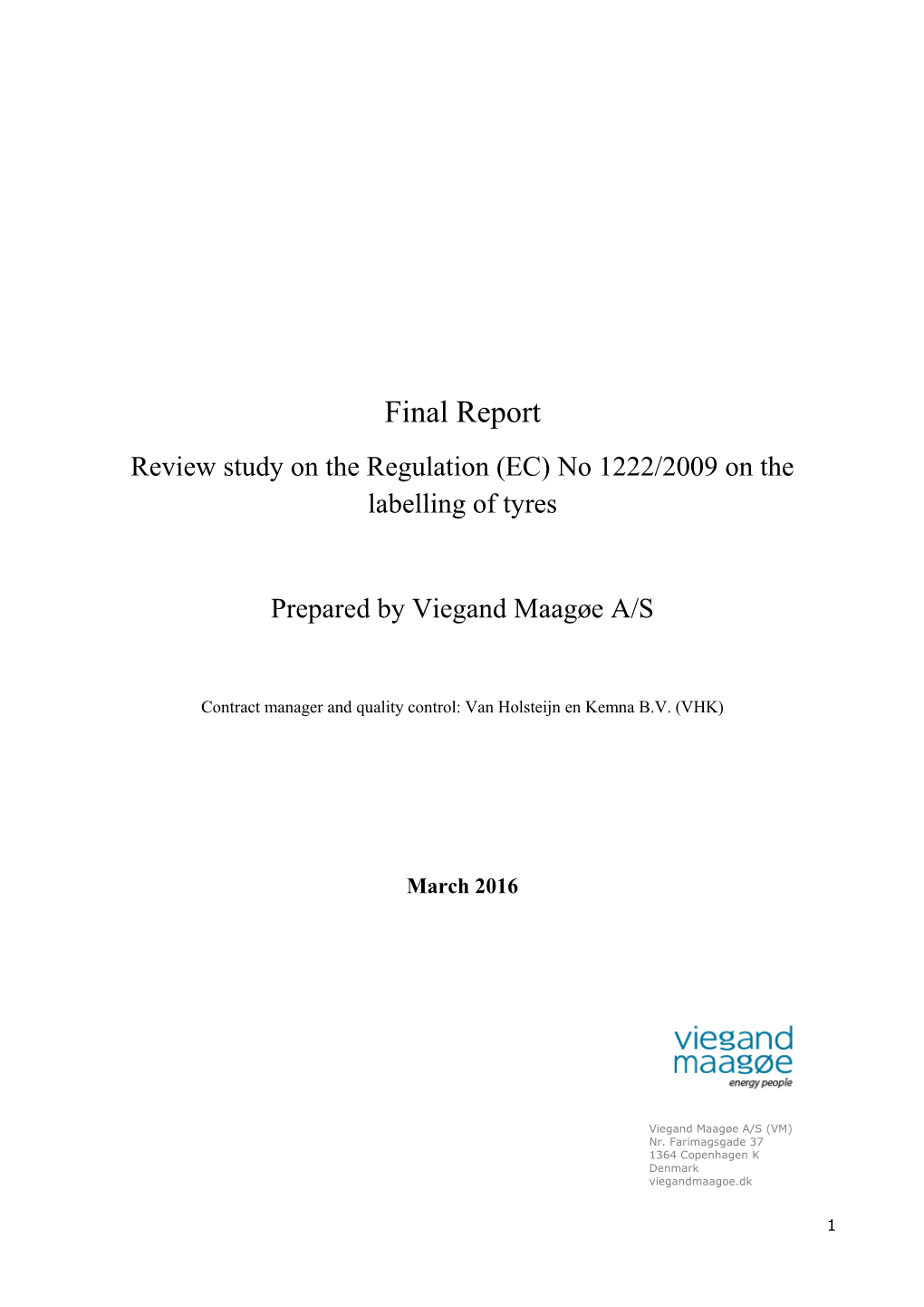 Review Study on the Tyre Labelling Regulation