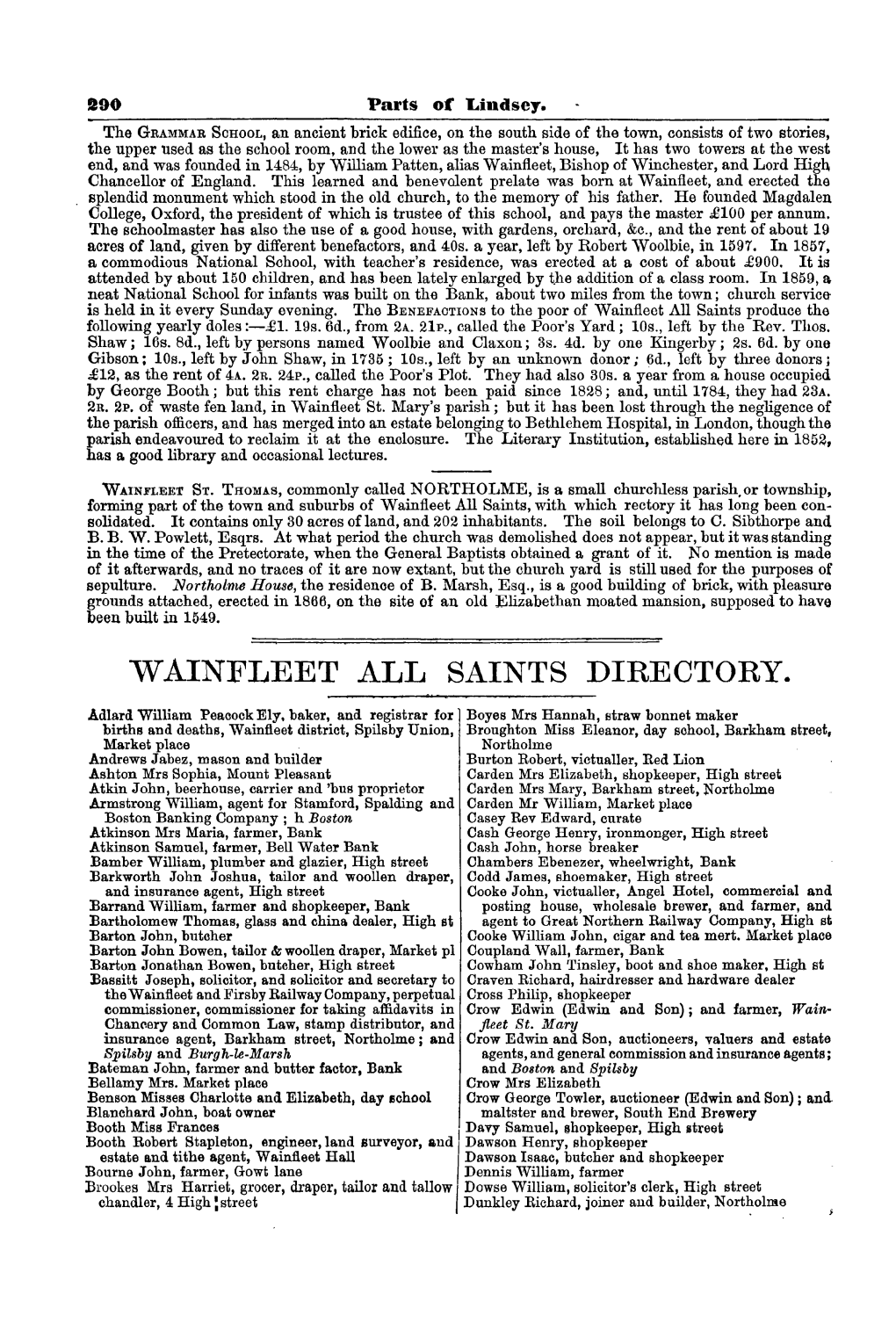 W Ainfleet All Saints Directory