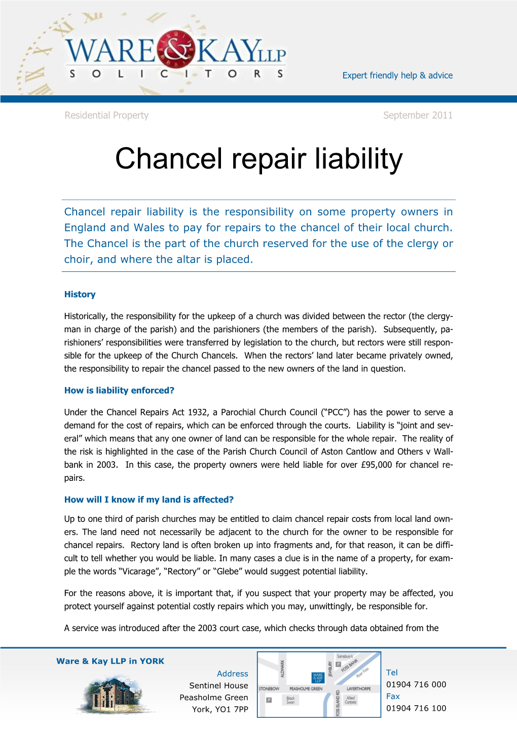 Chancel Repair Liability